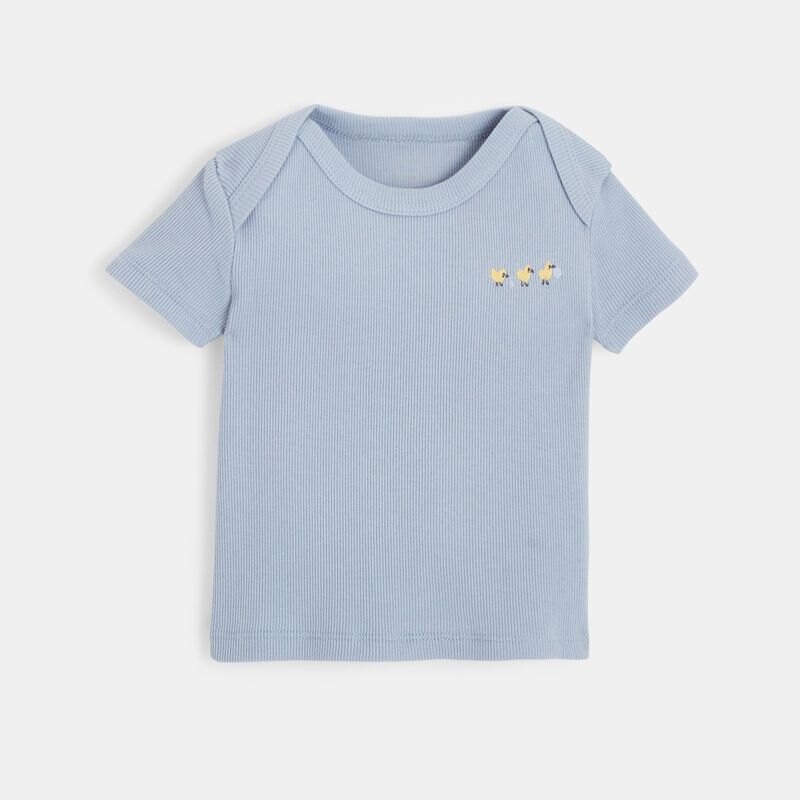 T-shirt manches courtes bébé en coton bio bleu Absorba Bleu