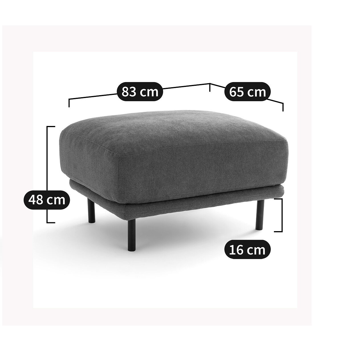 LA REDOUTE INTERIEURS<br>Puff de veludo Victor