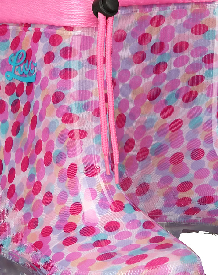 Gummistiefel POWER BLINKY DOTS in pink/türkis