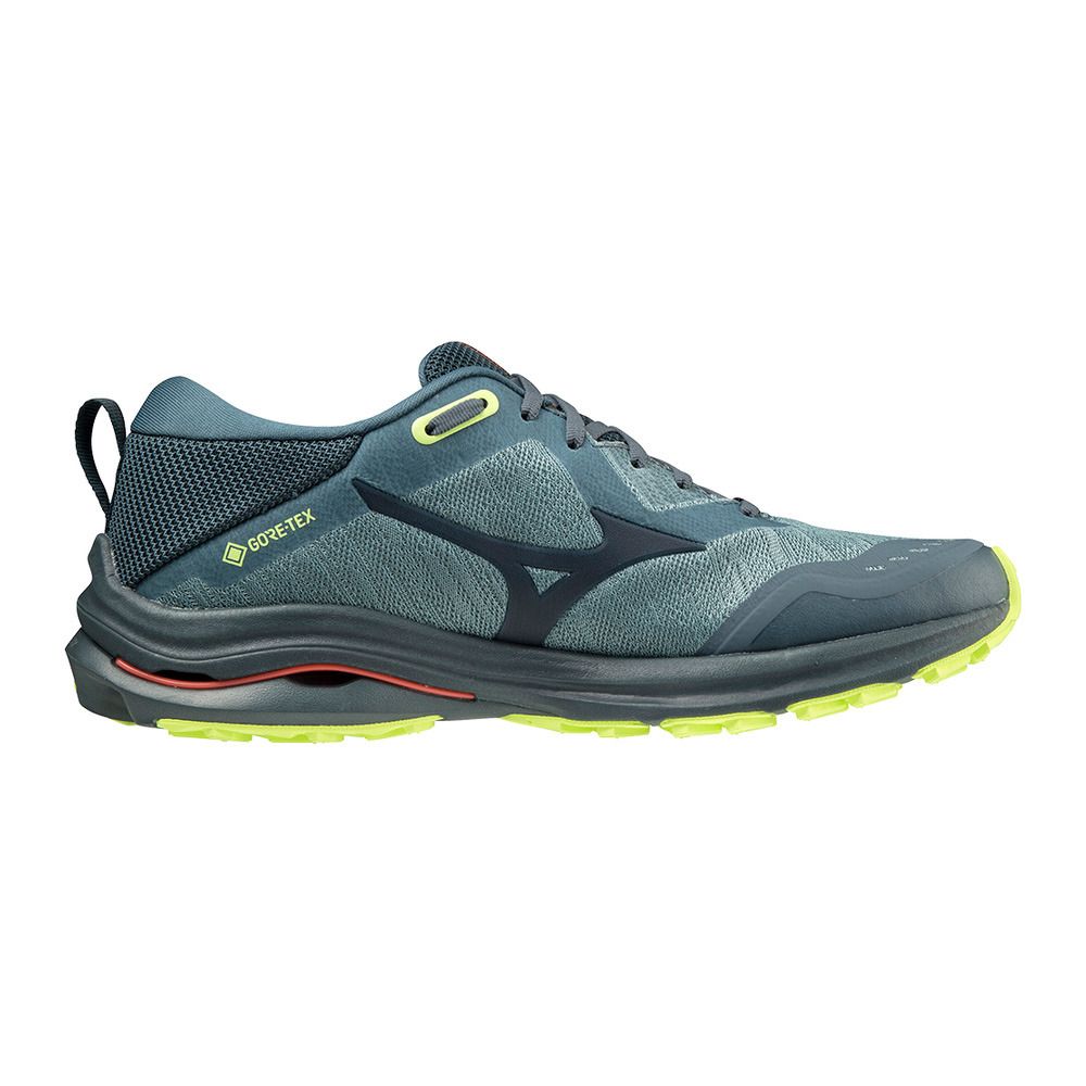 Mizuno WAVE RIDER GTX - Chaussures trail Homme orionb/orionb/neolime