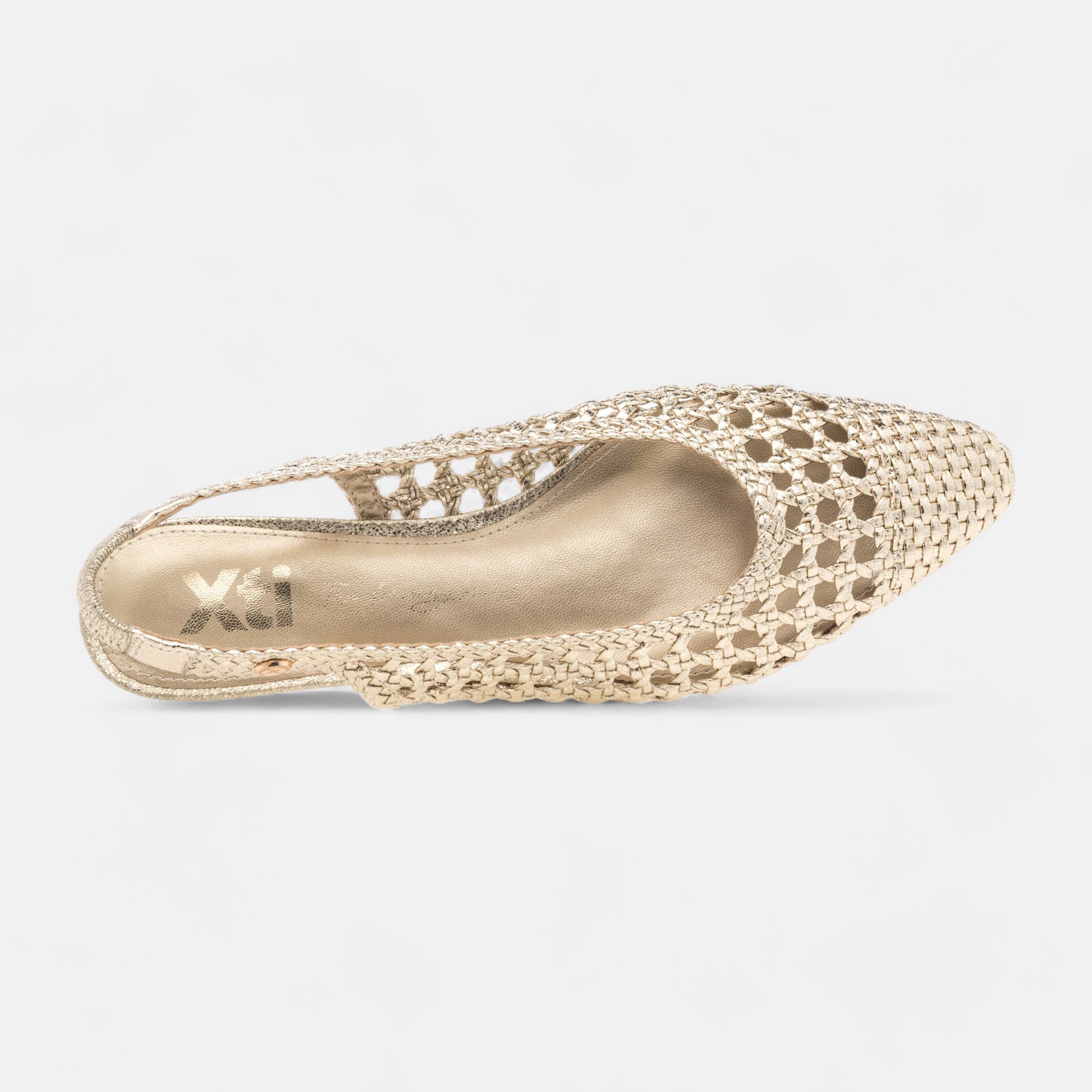 Escarpins avec bride arrière Femme or
