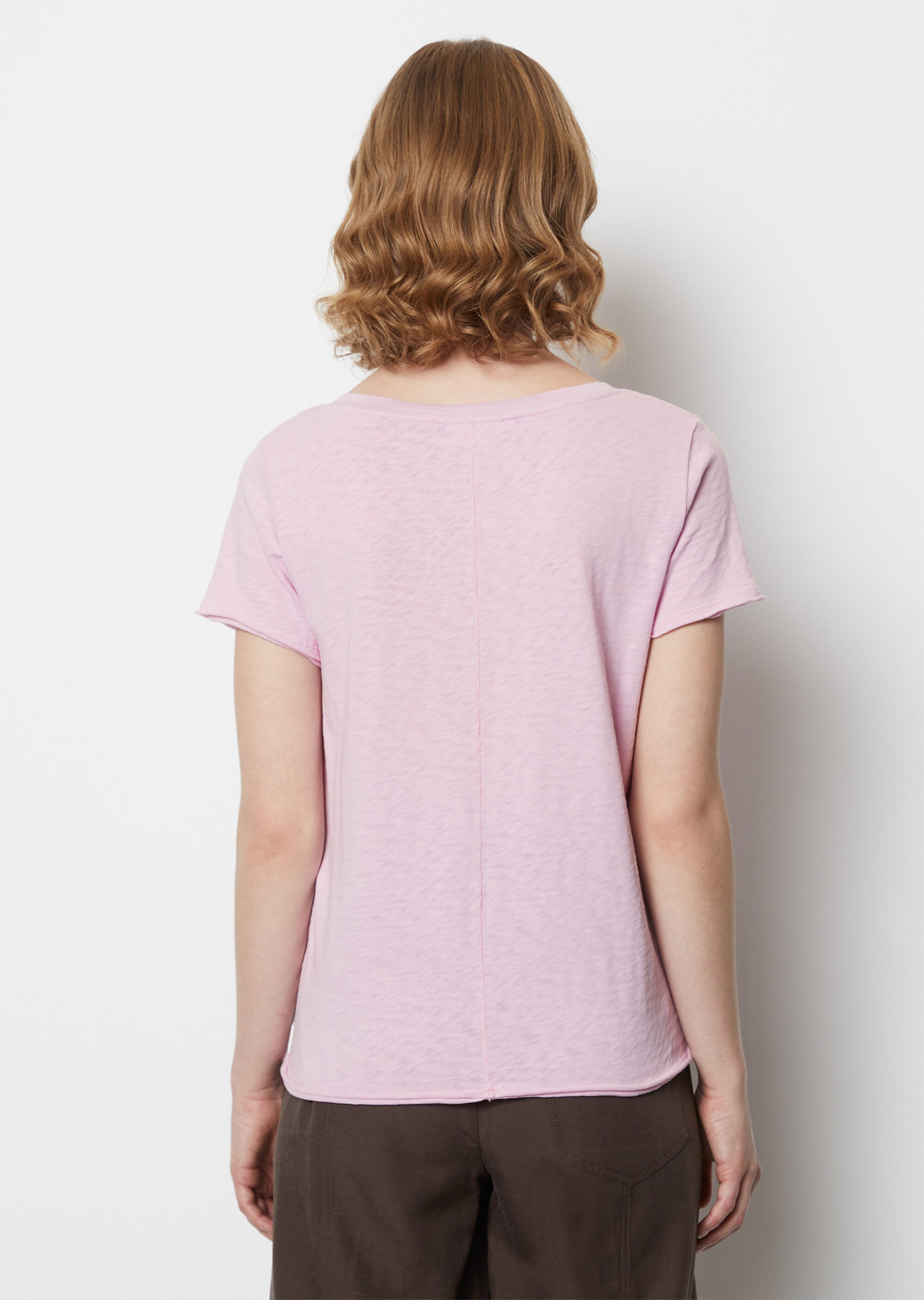V-Neck-T-Shirt regularaus softem Organic-Slub-Cotton