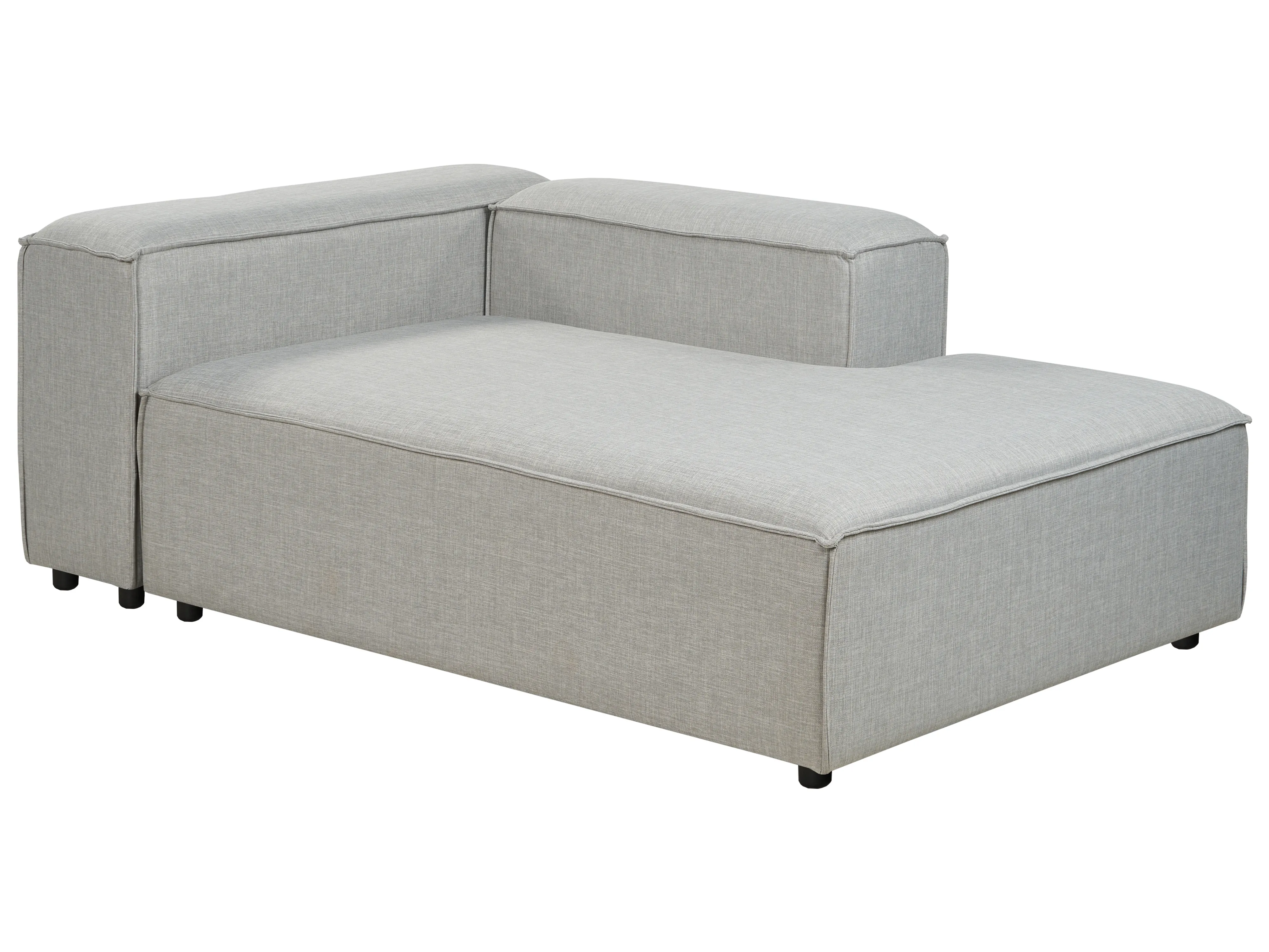 Linkszijdige chaise longue ARDAL Stof Lichtgrijs