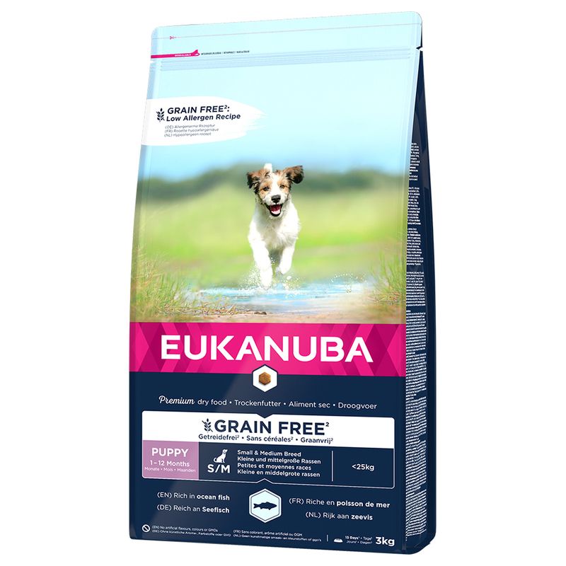 Eukanuba Grain Free Puppy Small / Medium Breed avec du saumon