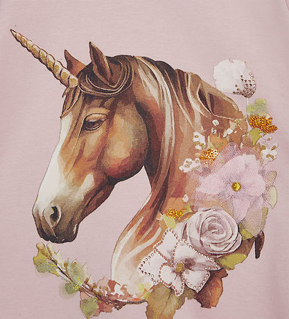 Hust and Claire Bluse - Anie - Dusty Rose m. Einhorn