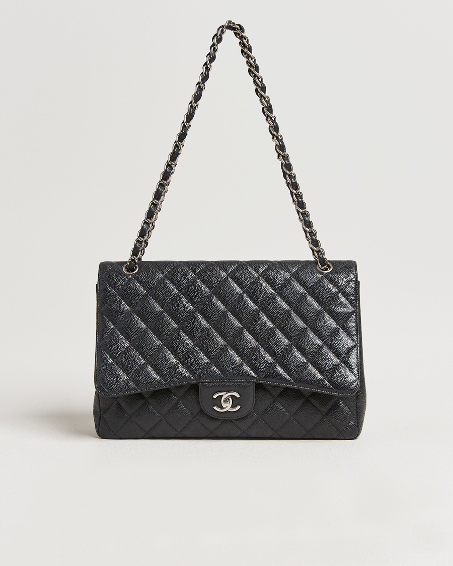 Chanel Pre-Owned Classic Single Flap Maxi Black Caviar