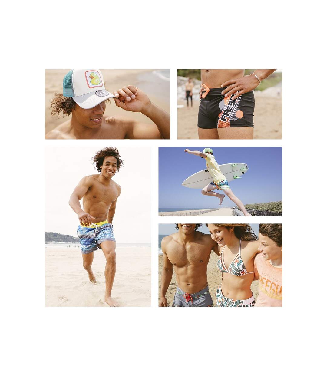Boardshort court homme ceinture tout-élastiquée