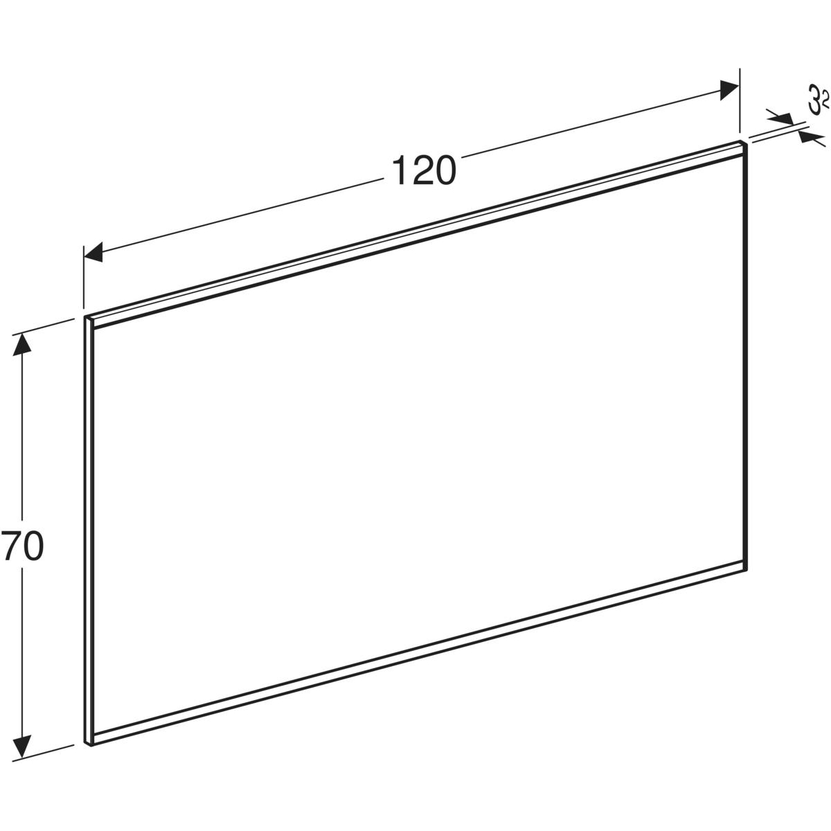 Geberit Option spiegel met verlichting en verwarming 120x70cm zwart