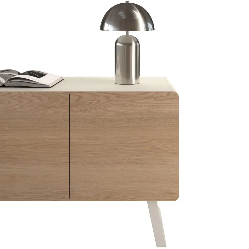 tectake Kleine retro-tafellamp Altea, paddenstoeldesign, 40W, Mat Nikkel