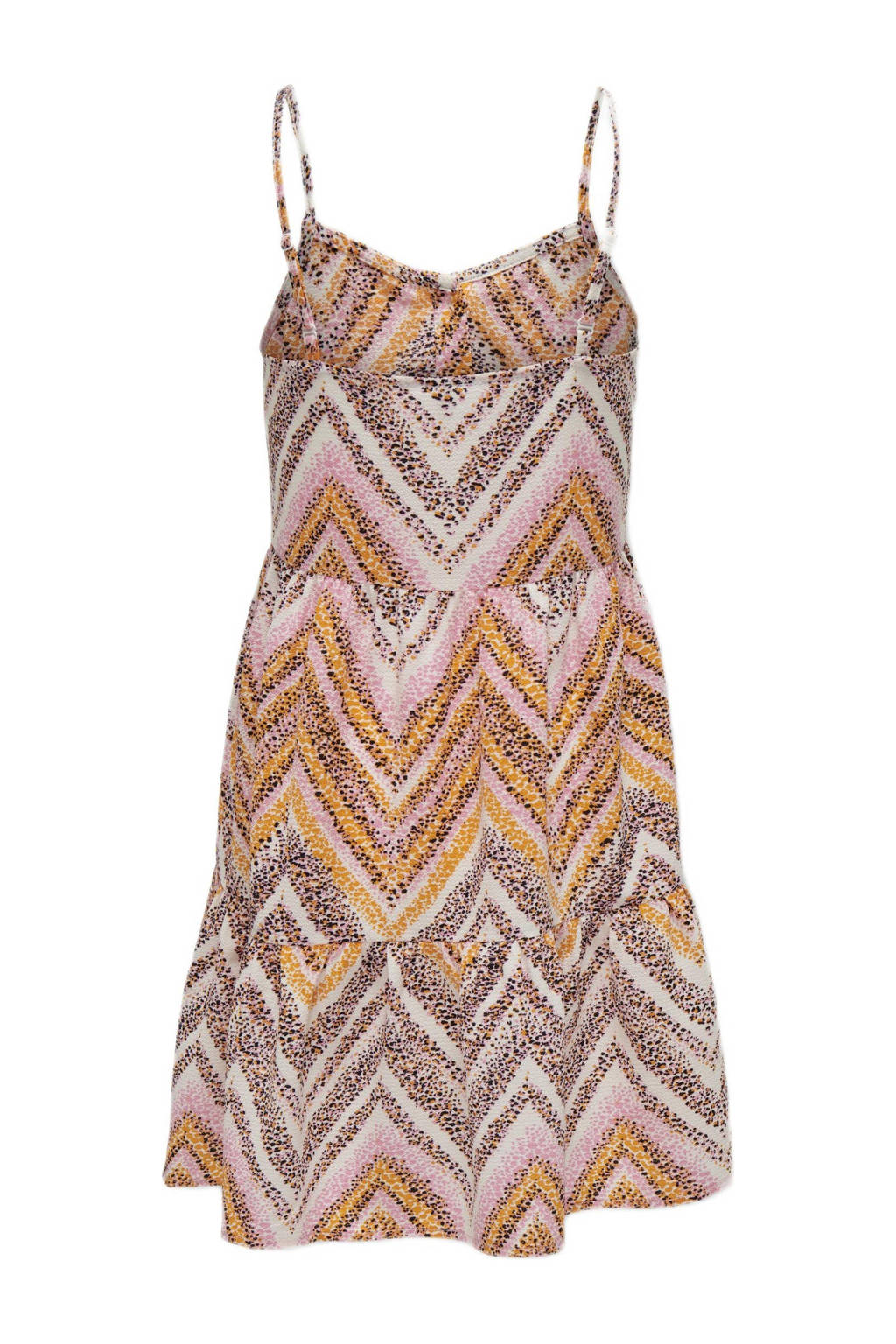 ONLY A-lijn jurk KOGNOVA LIFE met all over print roze/bruin/offwhite