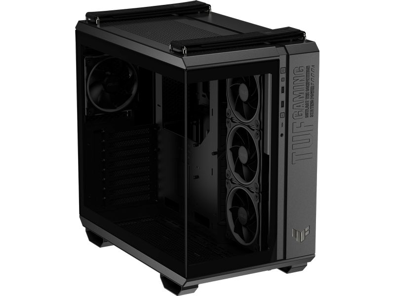 ASUS PC-Gehäuse TUF GAMING GT502 Horizon TG ARGB Schwarz Leistungsstarkes Midi-Tower-Gehäuse mit modularem Dual-Chamber-Design