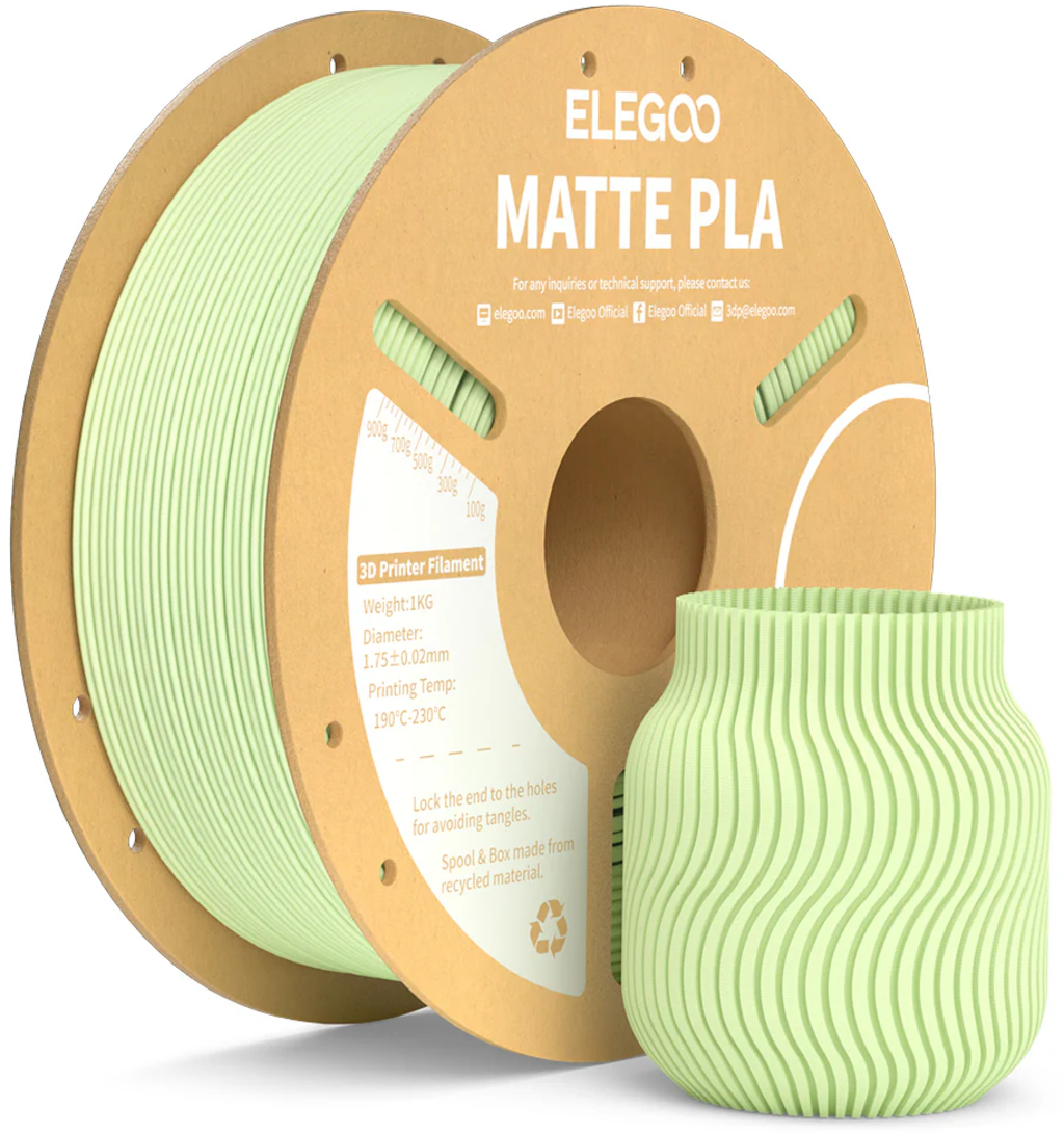 Elegoo  PLA Matte Mint Green, 1,75 mm / 1000 g    PLA mit mattem Finish in Mint Green