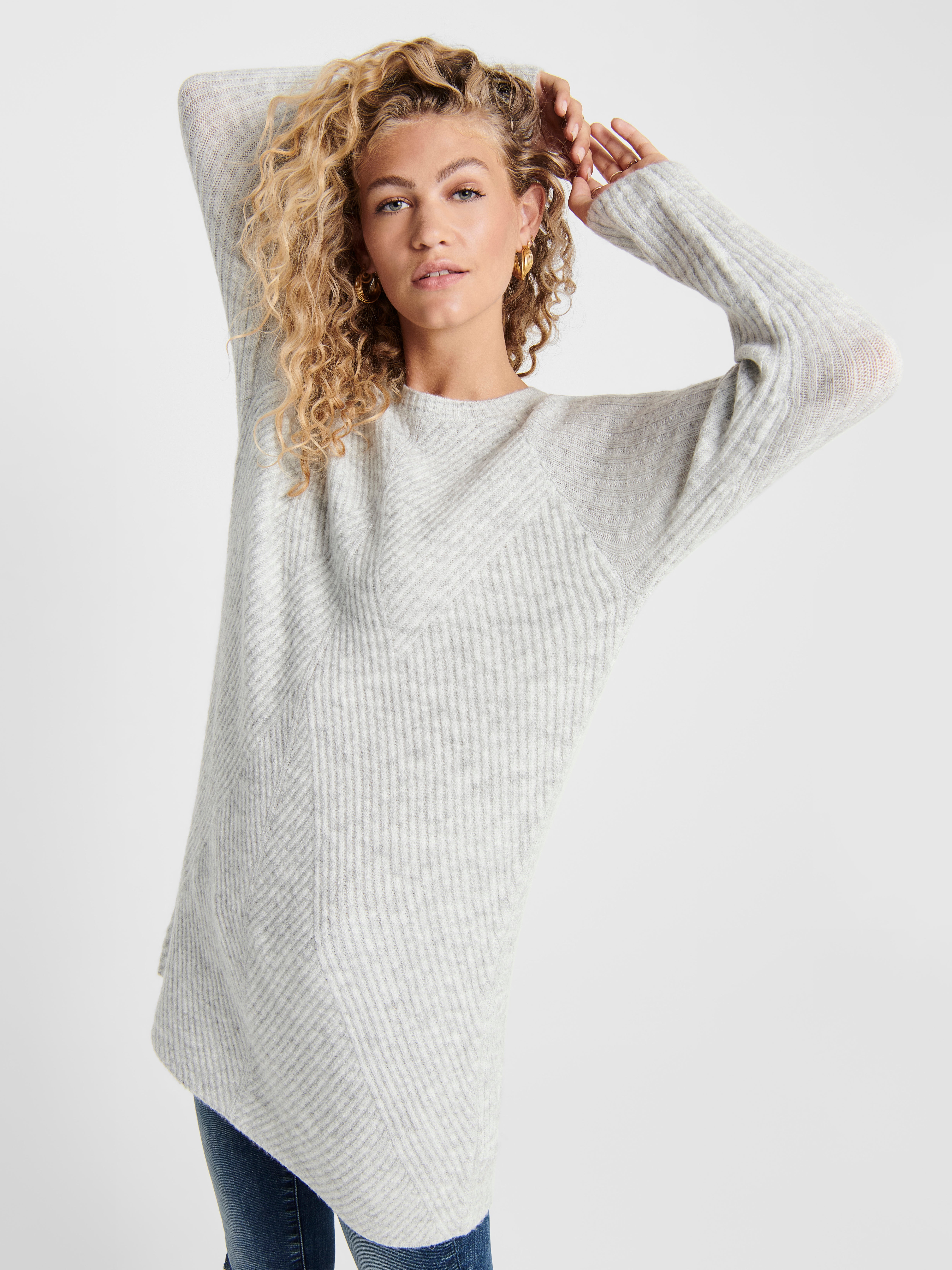 ONLCAROL Langes Kleid Light Grey Melange