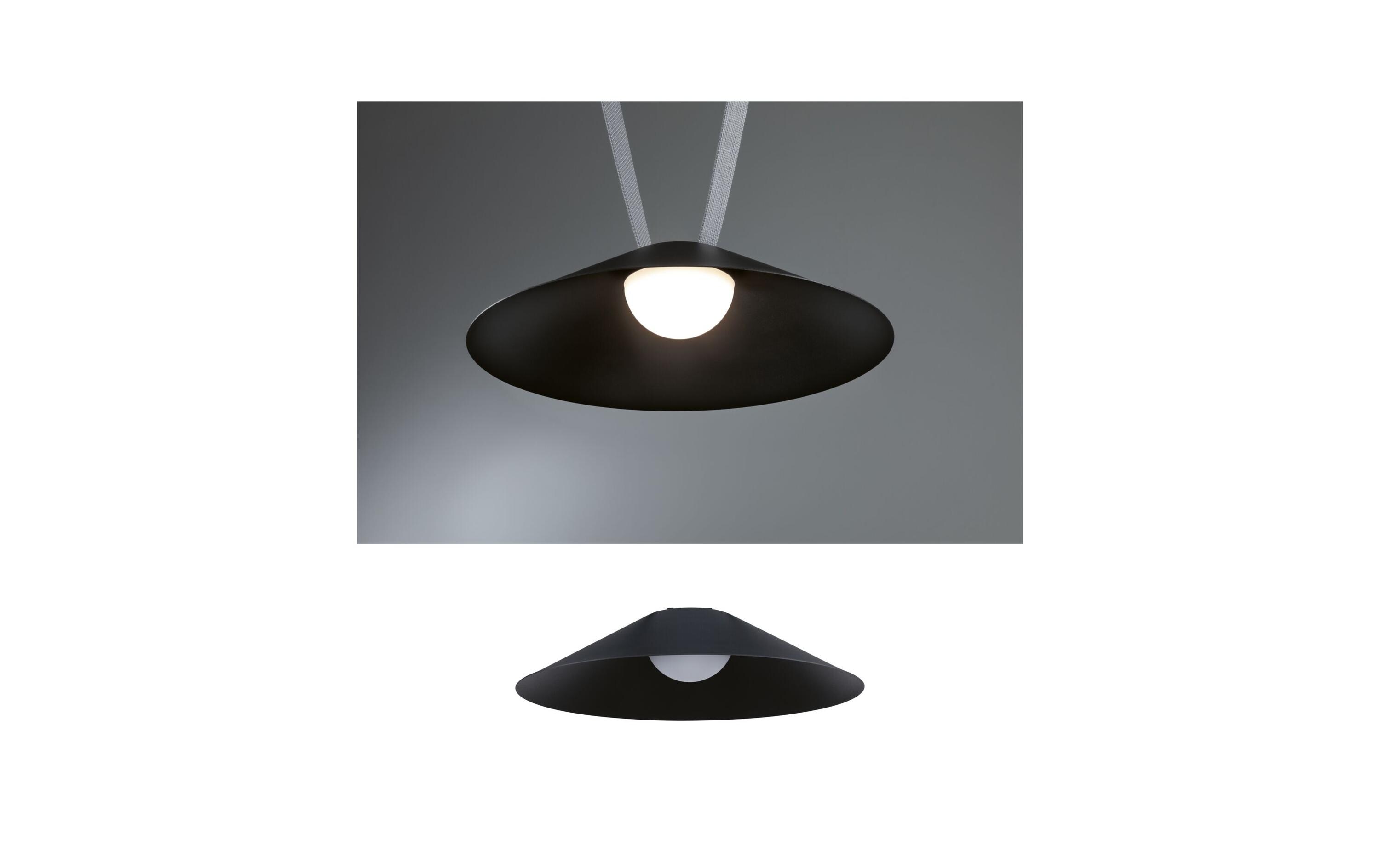 ULine Pendel Cone 350 mm, 3000 K, 90 Ra, Aluminium, SchwarzGurt-System-Leuchte