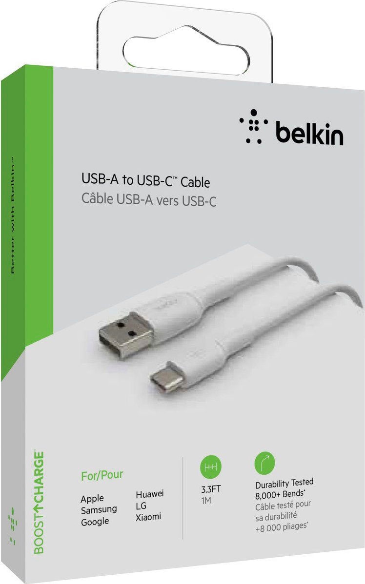 Belkin USB-Kabel »BoostCharge USB-C/USB-A Kabel PVC, 1m« USB-C USB Typ A 100 cm