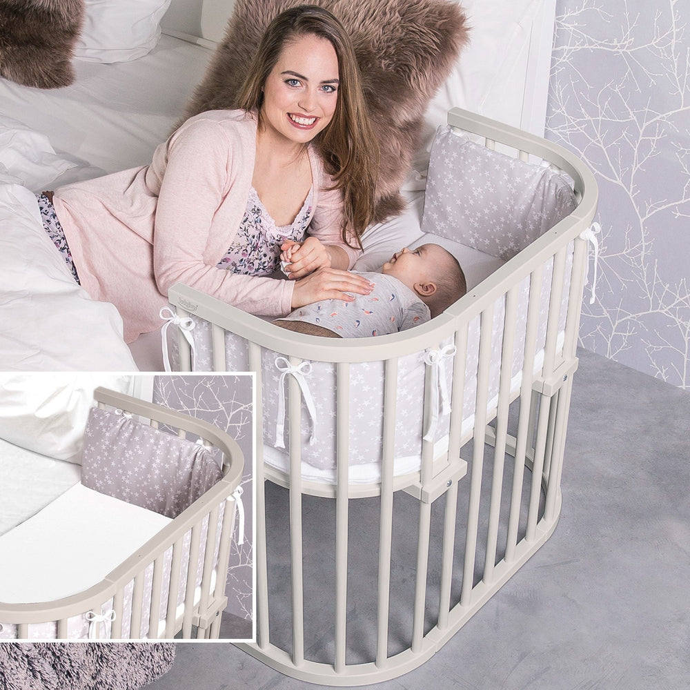 Køb babybay® Bedside Crib Beige Varnished Maxi Co-Sleeper Babyseng