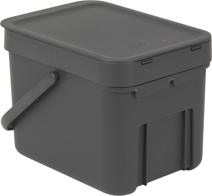 Brabantia Affaldsspand m/låg sort.kon. 6 ltr Grey