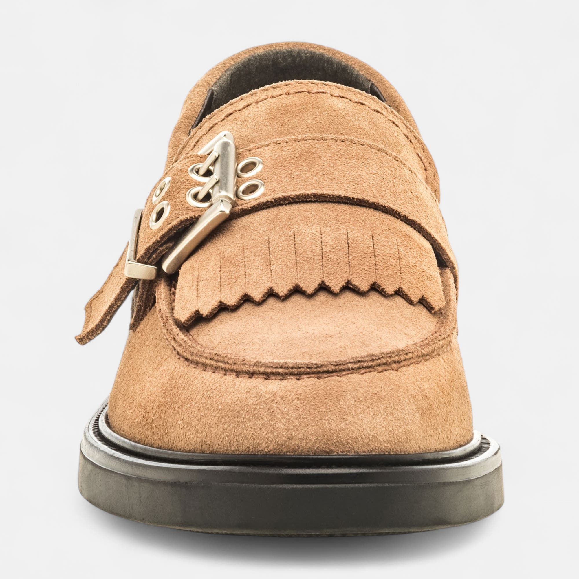 Mocassins Femme en cuir taupe