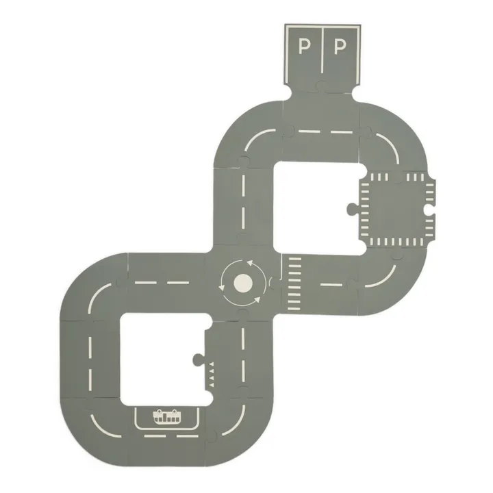 Liewood Puzzle route - Set de 16 | Ash grey/Sandy