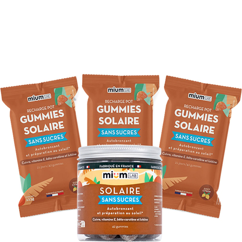 Cure gummies solaire - Autobronzant & préparation au soleil - Citron - Sans sucres - 3 mois