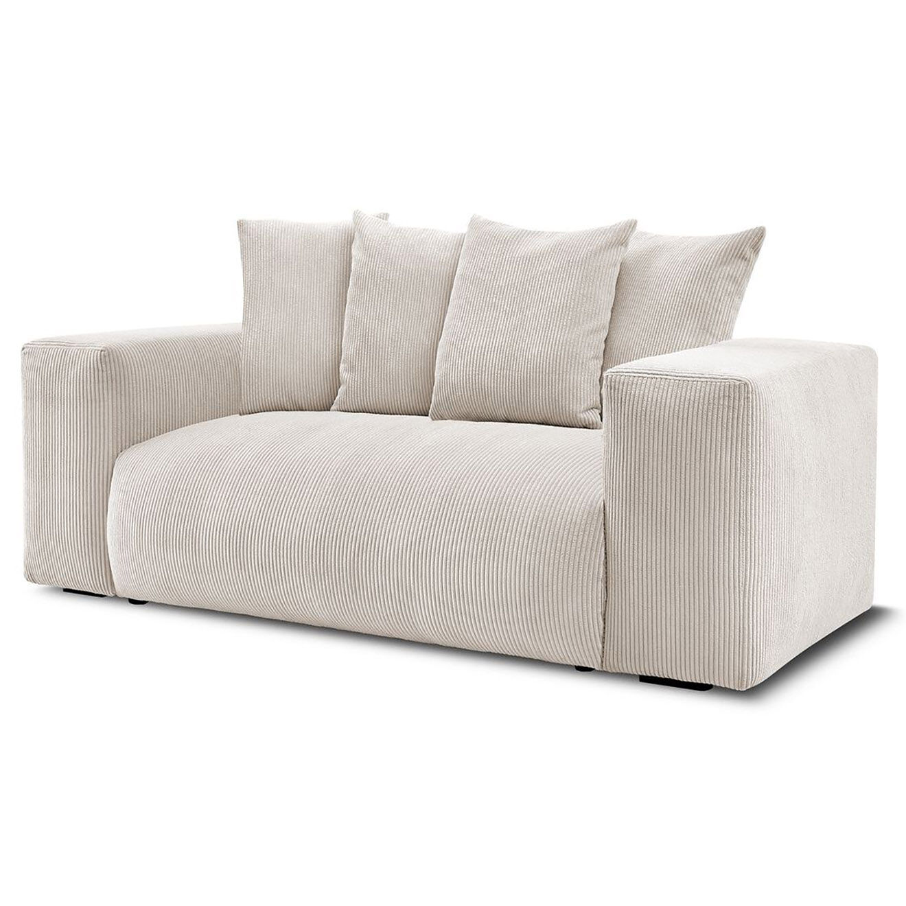 Bobochic Canapé 2 places moelleux voltaire beige - 220x124x75 cm