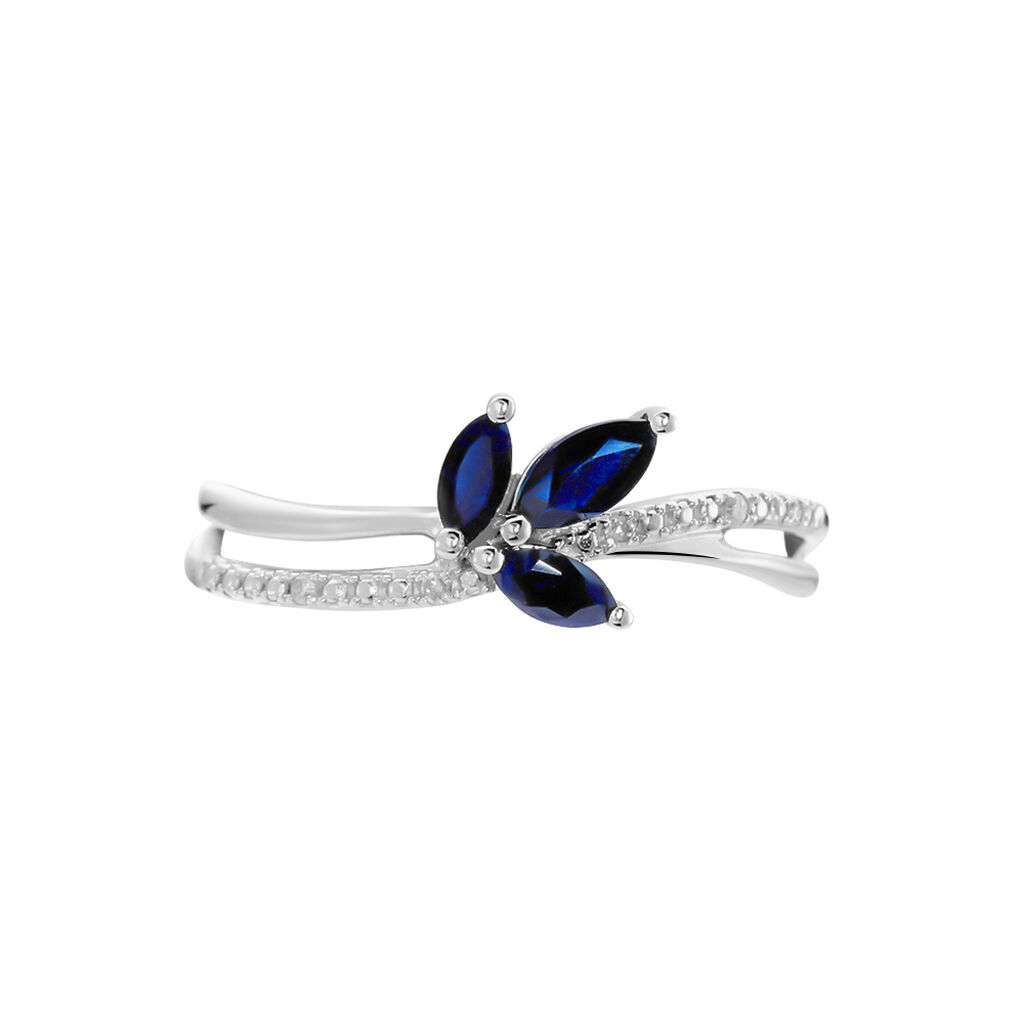 Bague Angie Or Blanc Saphir Et Diamant