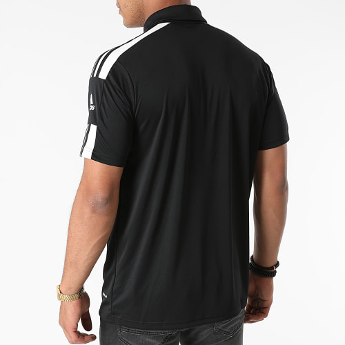 Polo Manches Courtes A Bandes Squad 21 GK9556 Noir
