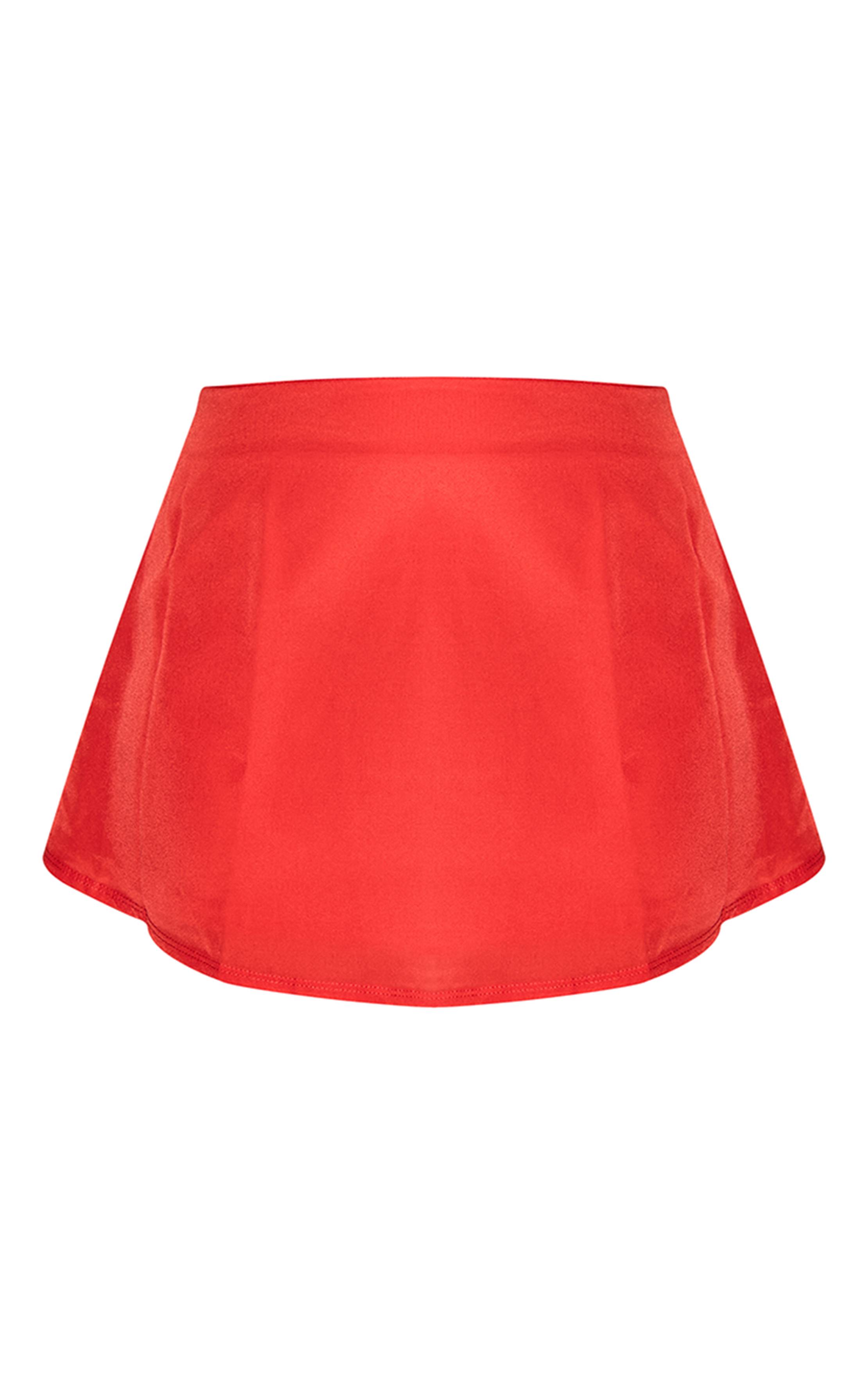 Rouge Mini-jupe Évasée En Mousseline