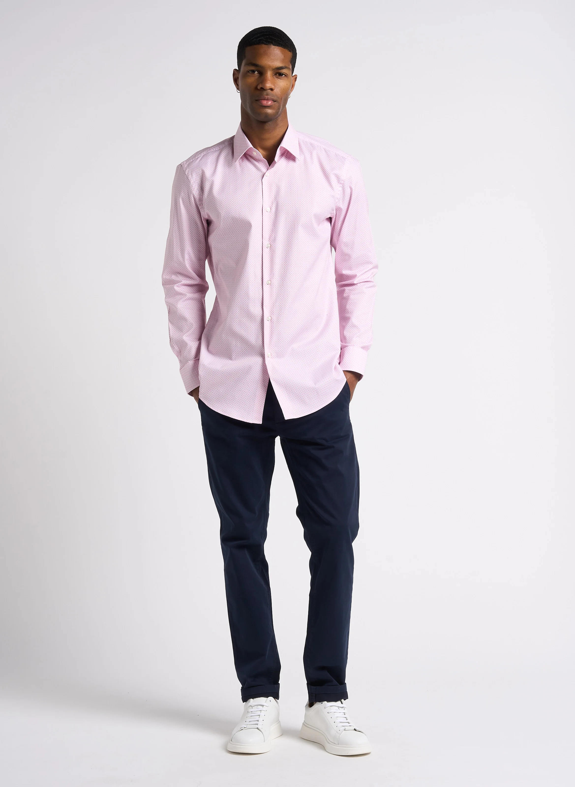 Pantalon chino en coton stretch | Bleu