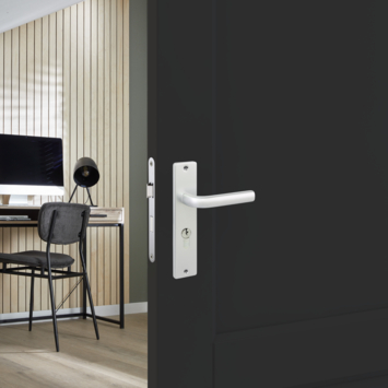 OK deurkrukset recht kortschild cilinder 55mm aluminium
