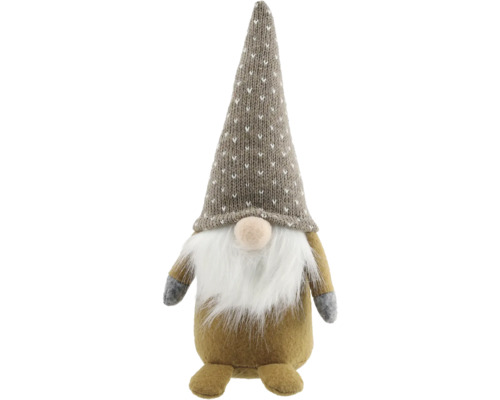 Kerstdecoratie kabouterstof 10 x 25 cm bruin