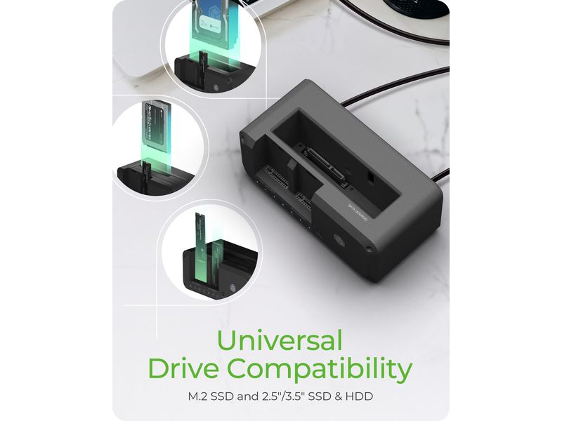 ICY BOX Docking- und Klonstation IB-2924 MSCL-C31 Clone & DockingStation für SATA & M.2 HDDs/SSDs mit USB 3.2 Gen 1 Type-C Anschluss