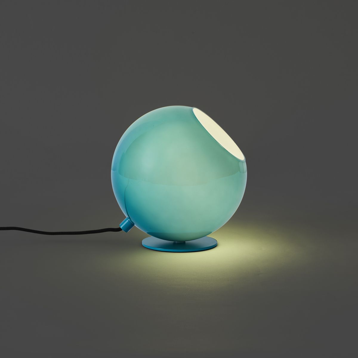 Retro tafellamp blauw met glas - Mabel