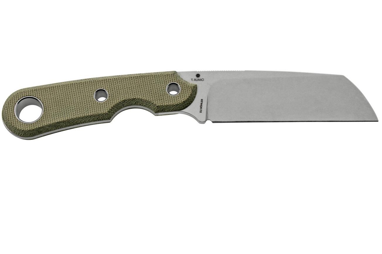 Viper Basic 2 VT4032CG D2 Sheepsfoot Stonewashed, Green Canvas Micarta, vaststaand mes