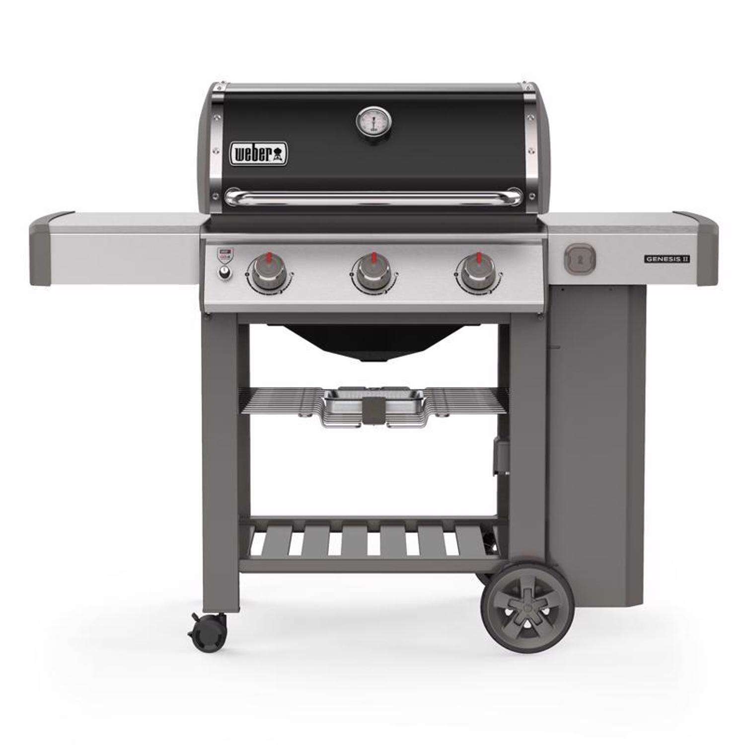 Churrasqueira a gás propano Weber Genesis II E-310 com 3 queimadores, preta.