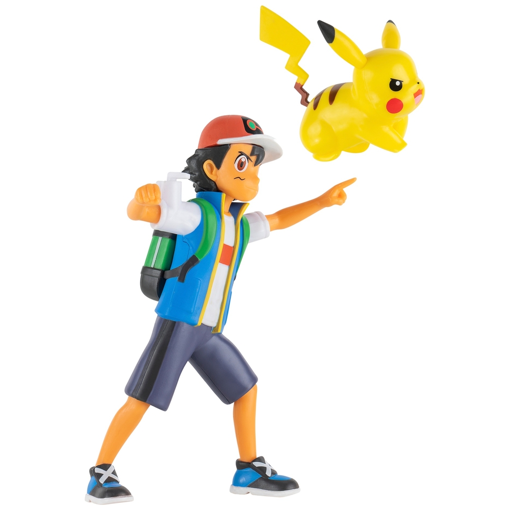 Pokémon 11 cm Kampf-Feature-Figur Ash & Pikachu