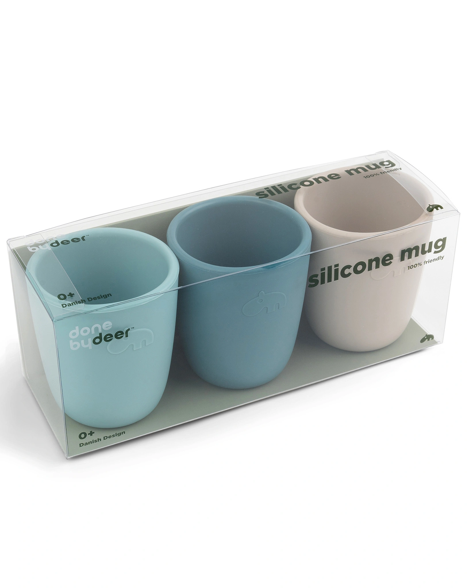 Silikon-Trinkbecher MIX 3er Pack in blautönen