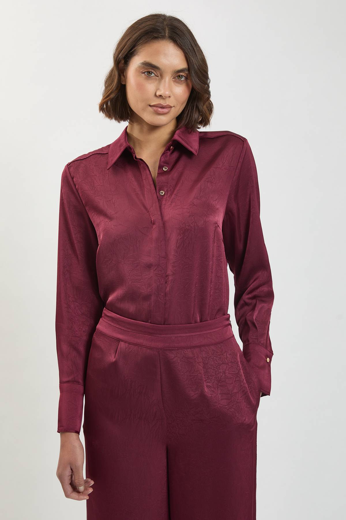 KarenMillen Chemise Ample En Satin Martelé Tissé