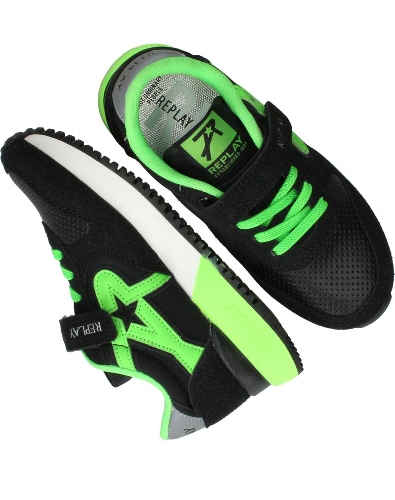 Replay Fiber JR 7 Sneakers Zwart Jongens