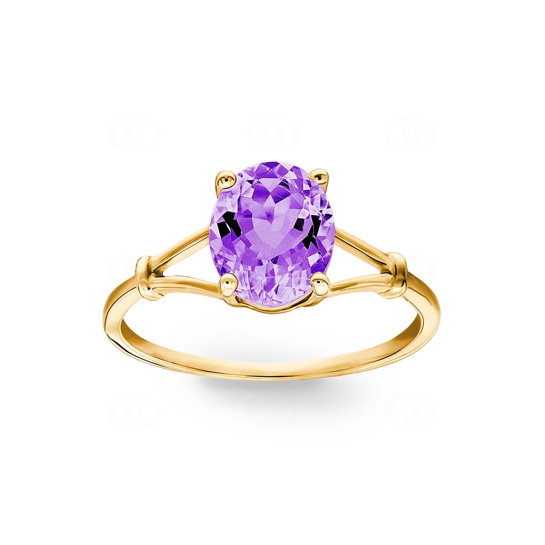 Damenring 750/18 K Gelbgold mit Amethyst