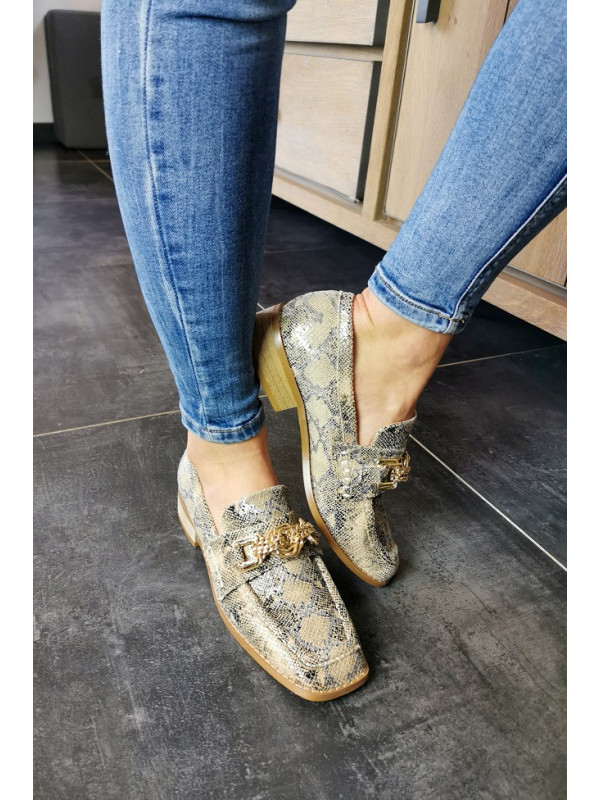 Mocassins Python chaine dorée - Vanessa Wu