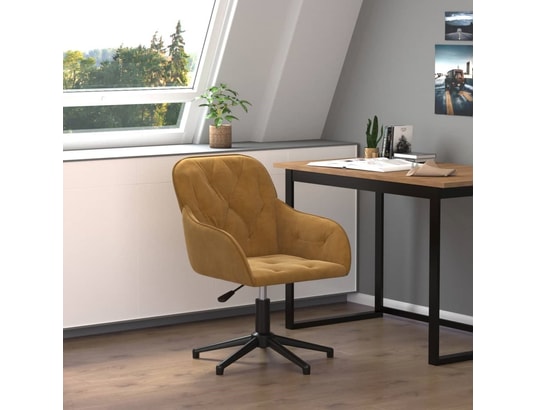 VIDAXL - Chaise de bureau Chaise pivotante de bureau marron velours