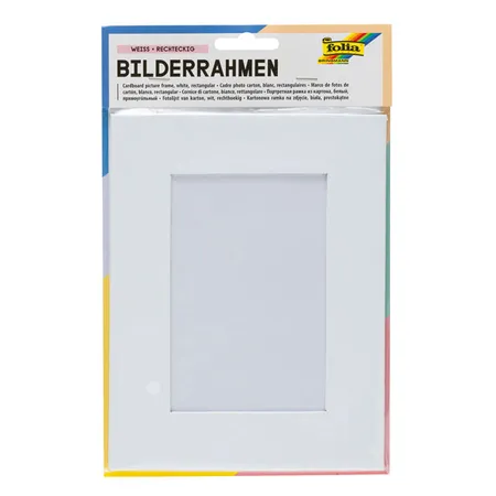 Folia Bilderrahmen aus Pappe für 10 x 15 cm, weiß