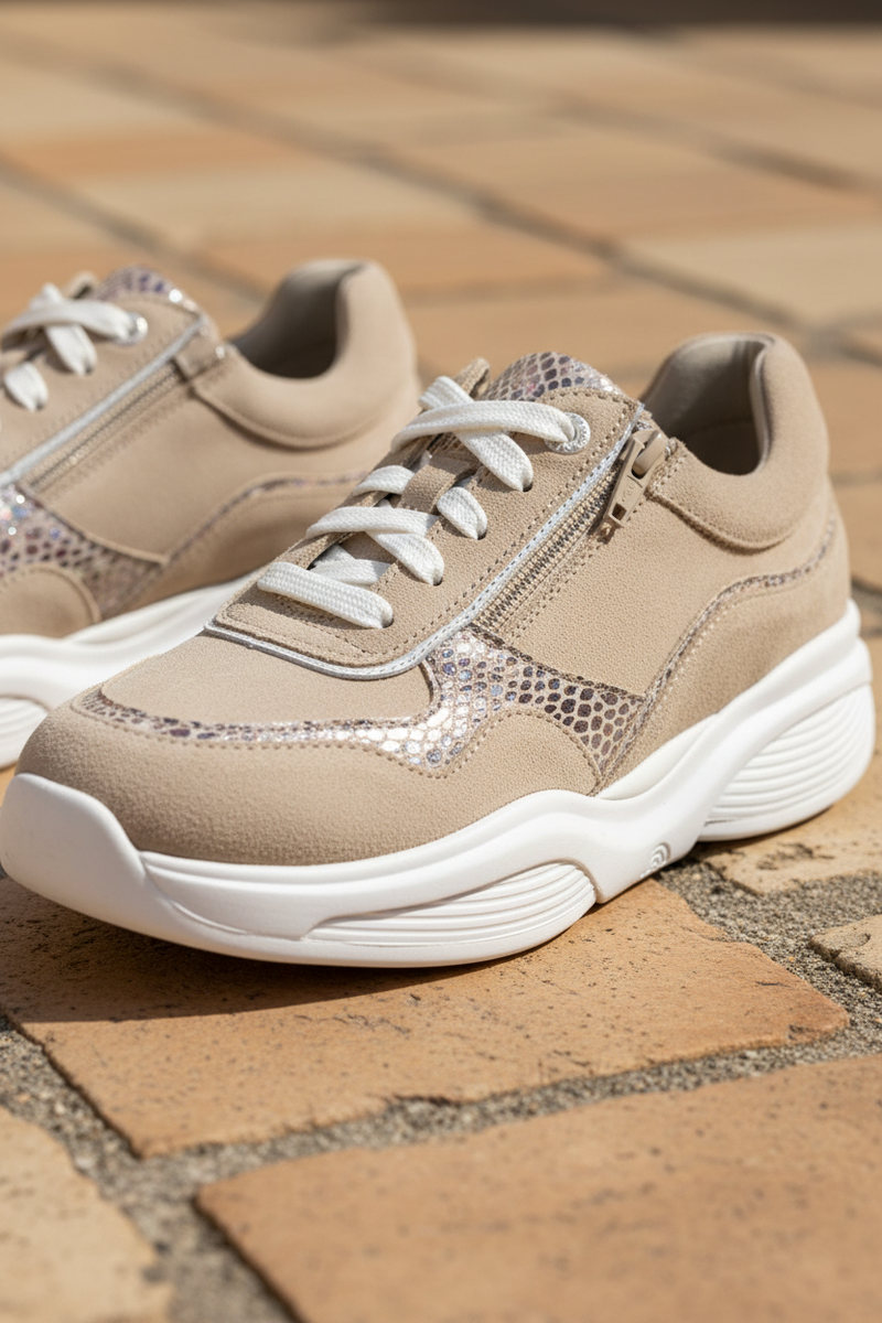 Xsensible SWX11 Stretchwalker Sneakers Beige Dames