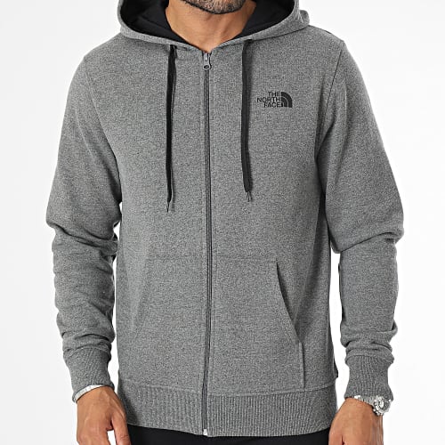 Sweat Capuche Zippé Open Gate Gris Chiné