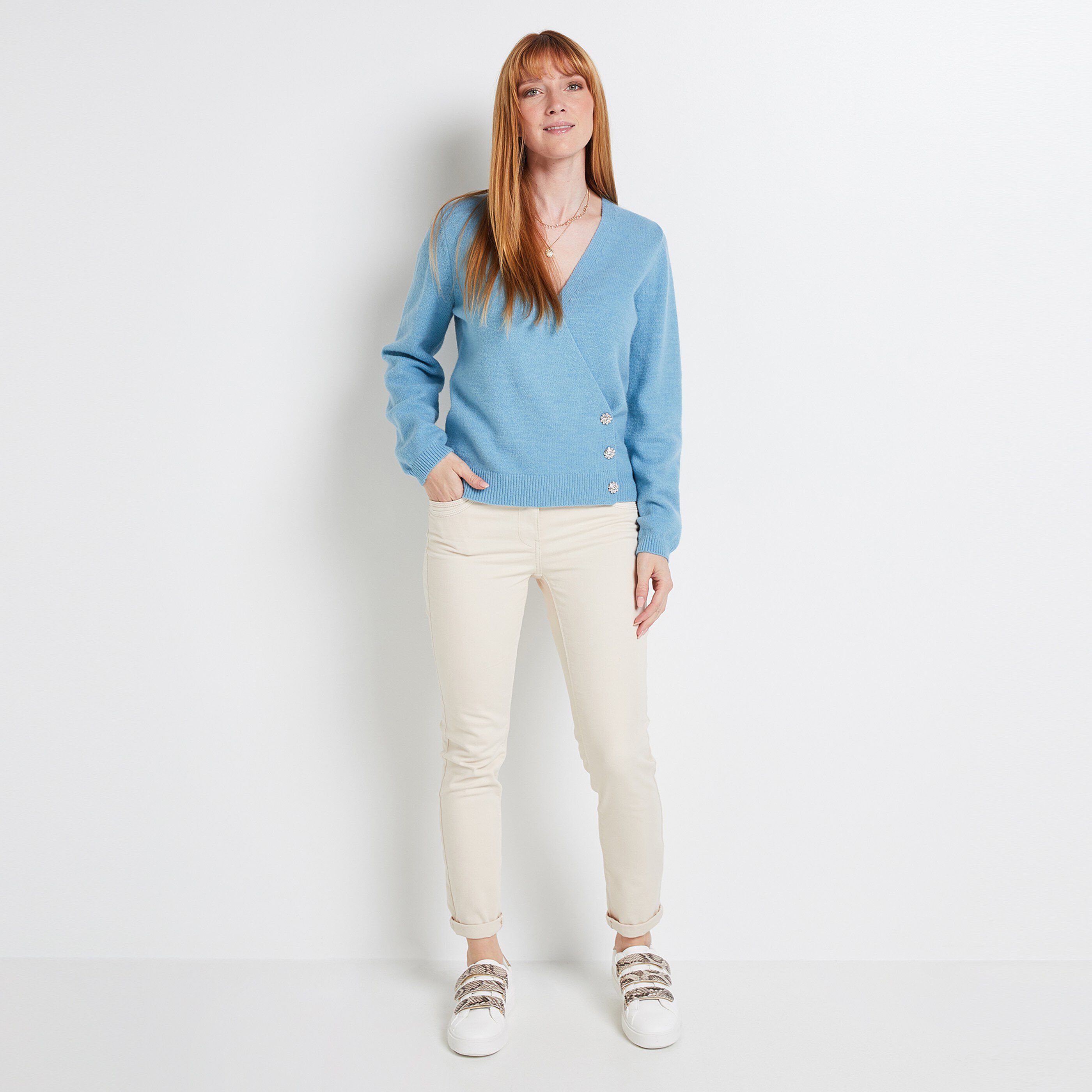 Gilet cache coeur femme - BLEU