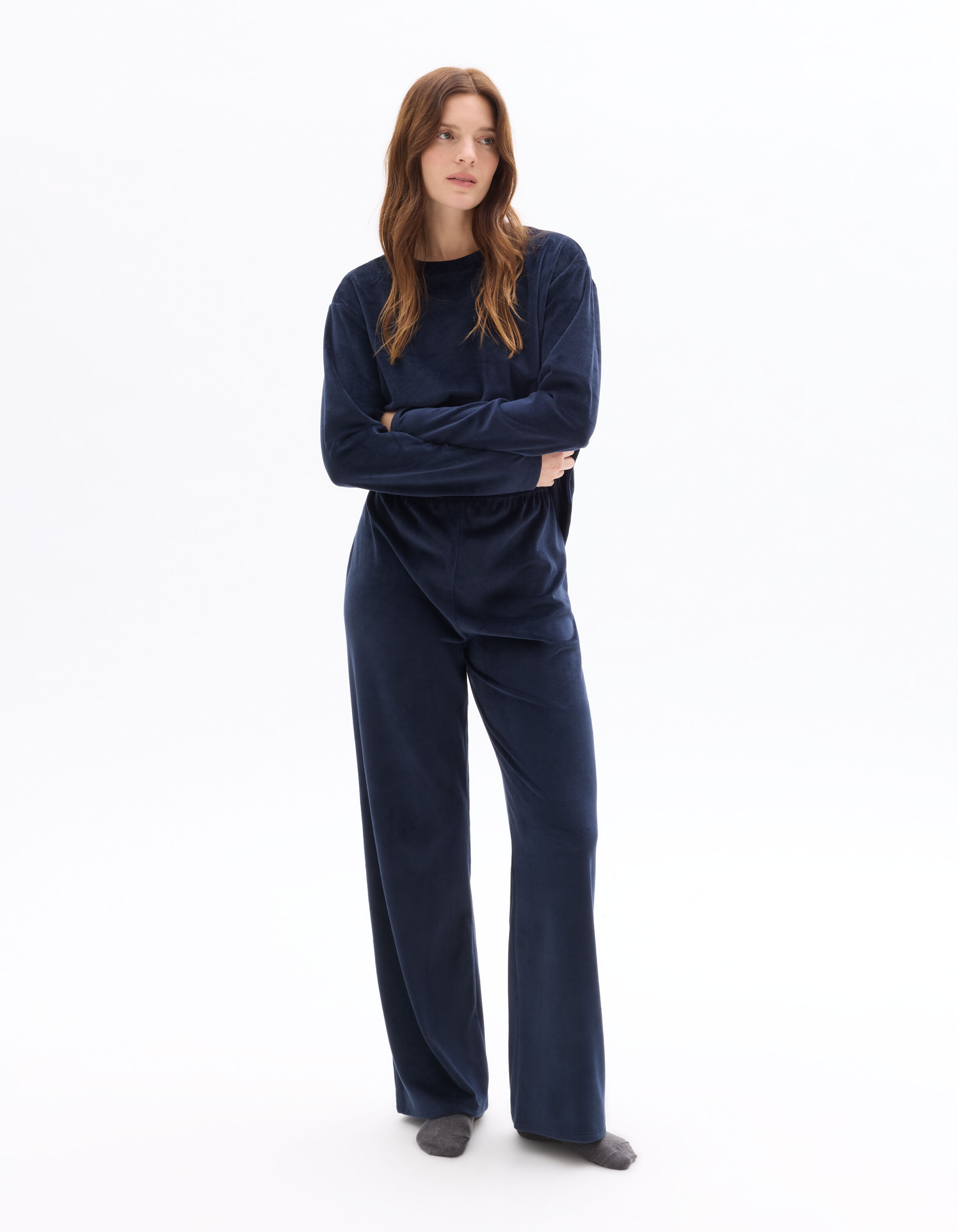 Ensemble de pyjamas en velours - marine