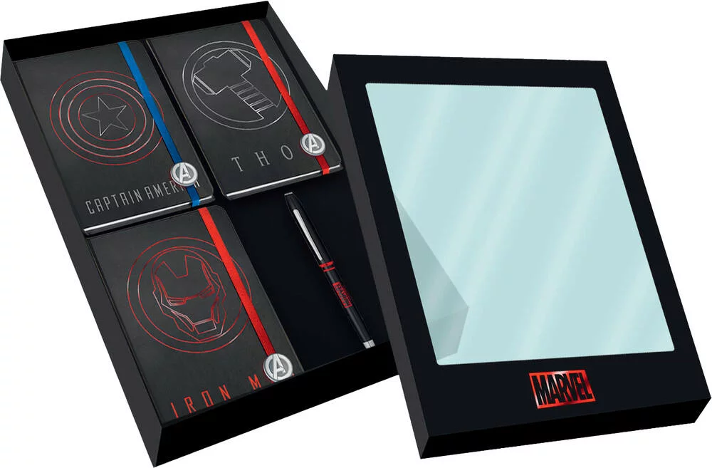 MARVEL - COFFRET COLLECTOR 3 CARNETS ET 1 STYLO