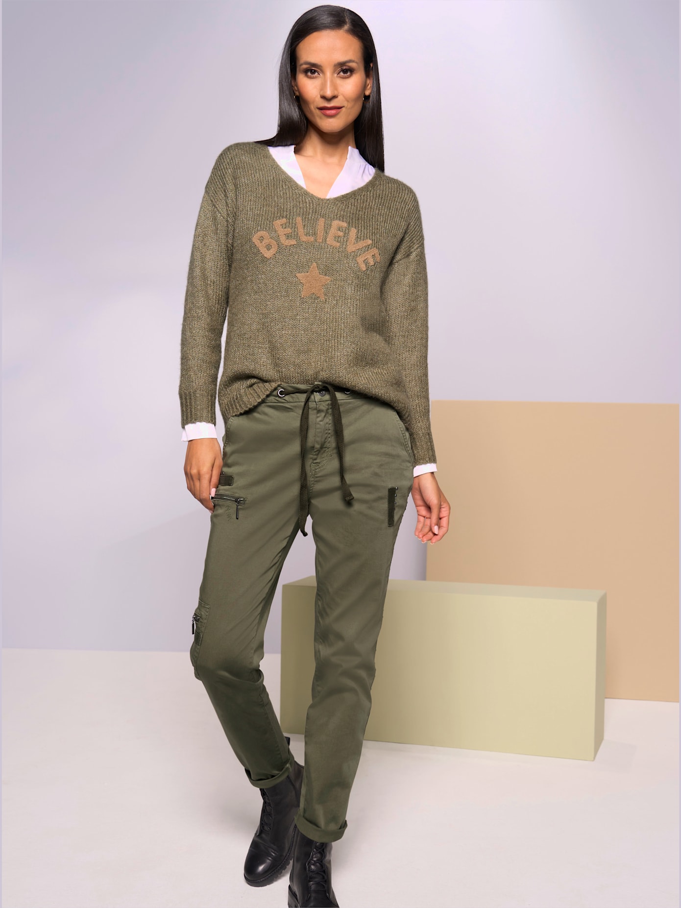 Pantalon coupe cargo décontractée