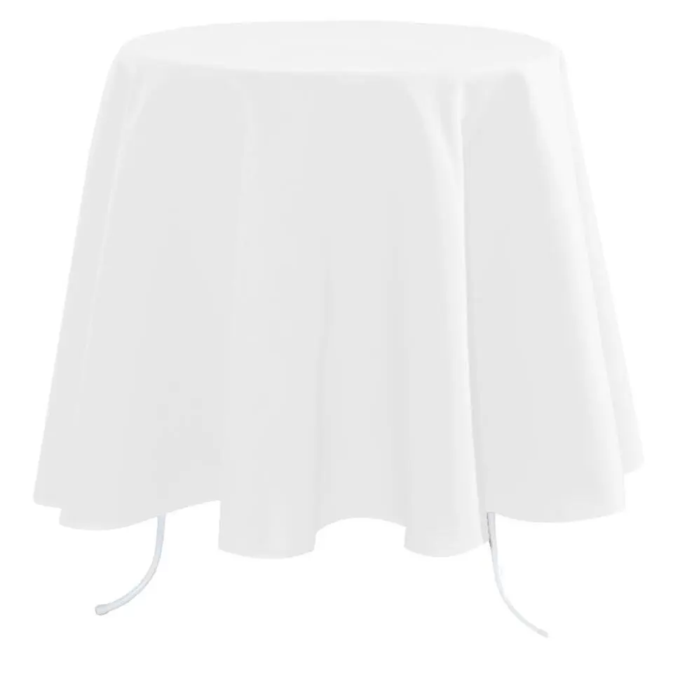 Stof Textiles Tafelkleed - Dia 180 cm - wit - Tafellaken